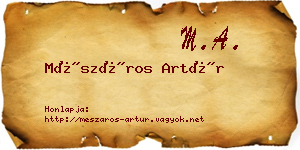 Mészáros Artúr névjegykártya