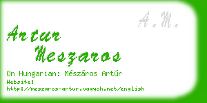 artur meszaros business card